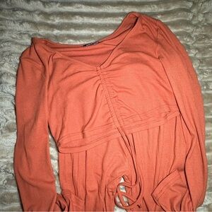 Rust Orange Long Sleeve Top